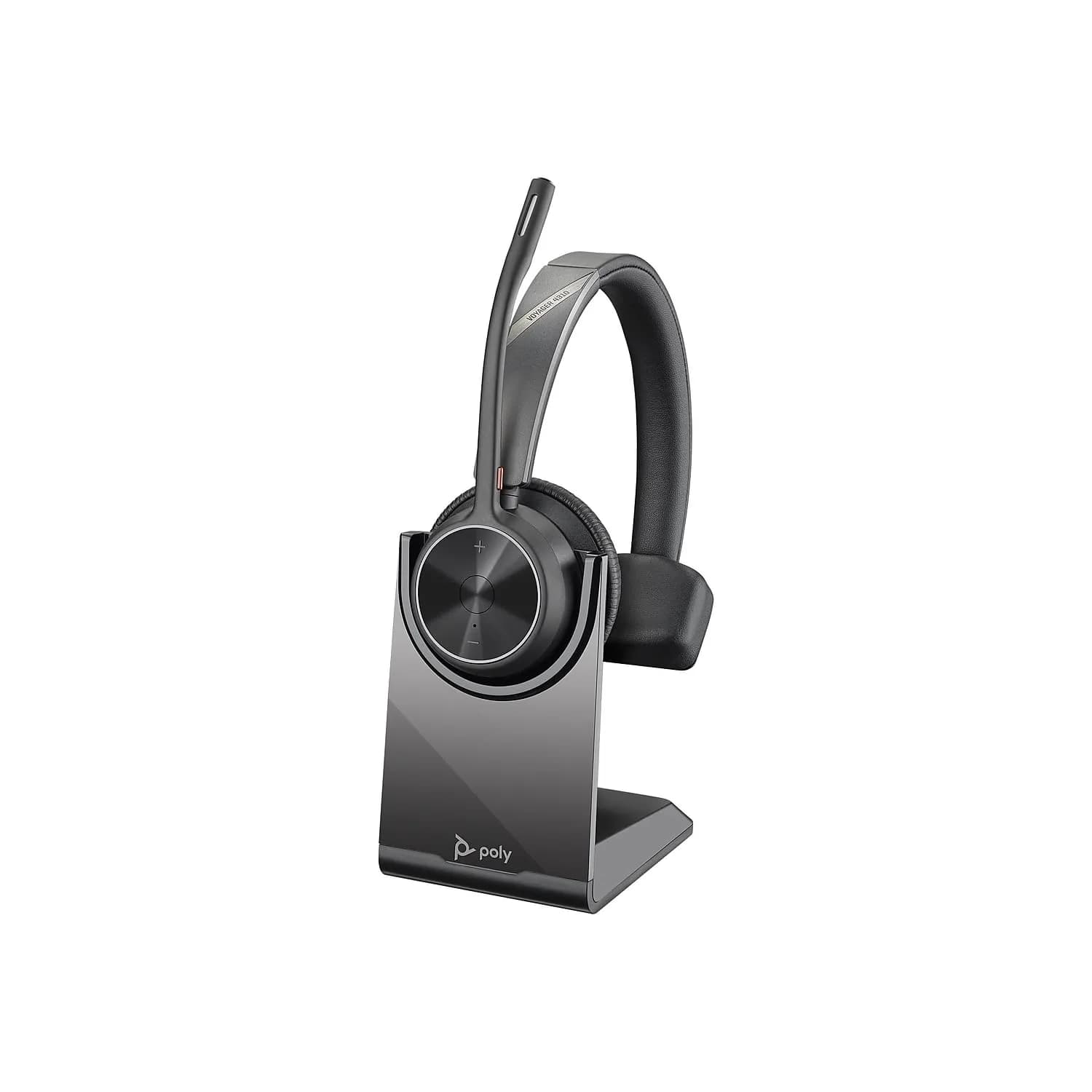 PLT Voyager 4310 UC Wireless Headset + Charge Stand | Single-Ear Bluetooth PC/Mac & Mobile — Black
