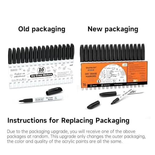 Shuttle Art Black Dry Erase Markers, 16 Pack Fine Tip | Writes Smoothly, Wipes Cleanly thumbnail 2