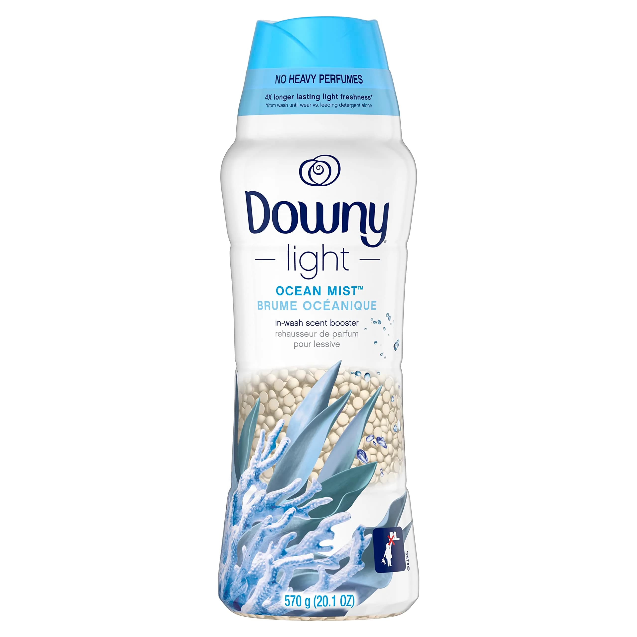 Downy Light Laundry Scent Booster Beads White Lavender 569g (20.1 oz) | Light Scent, Long-Lasting Freshness — 20.1 Ounce