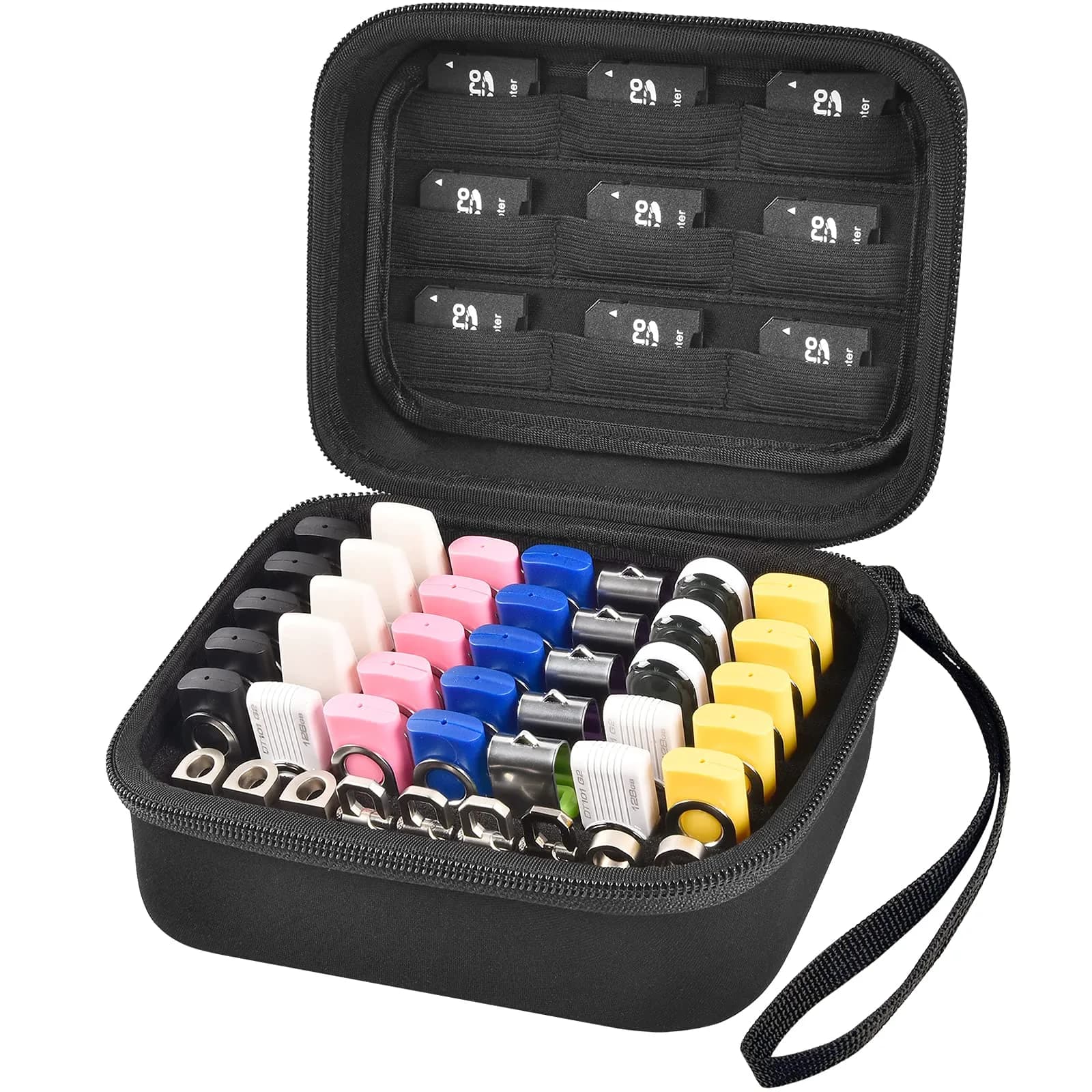 Comecase USB Flash Drive Case, Holds 44 USB Drives and 9 SD Cards | Organized Storage for Digital Devices - main product image