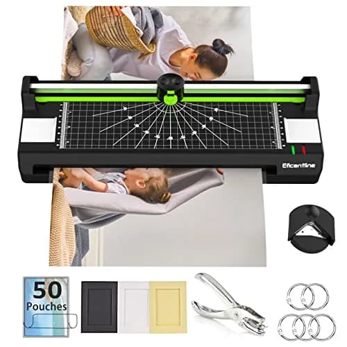 Eficentline Green A3 Laminator Machine with 50 Pouches, Trimmer & Corner Rounder | 330mm Width thumbnail 1