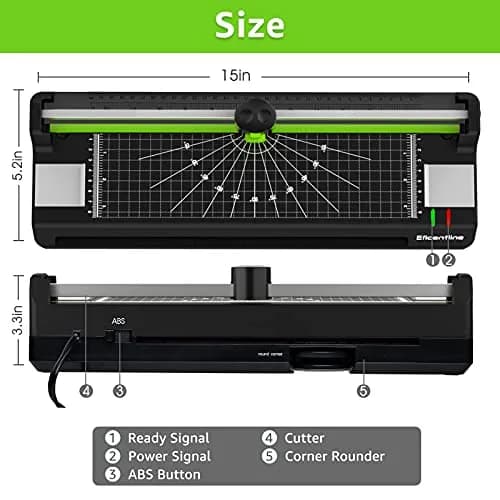 Eficentline Green A3 Laminator Machine with 50 Pouches, Trimmer & Corner Rounder | 330mm Width thumbnail 6
