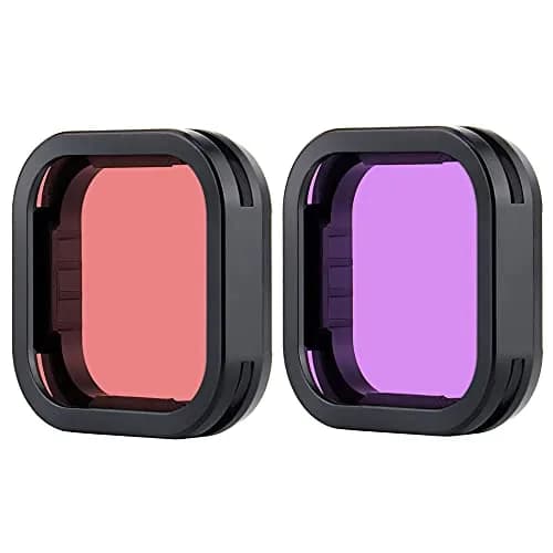 YALLSAME 2-Pack Snorkel Lens Filter Set for GoPro Hero 12 11 10 9 Black | Underwater Color Correction Filters thumbnail 1