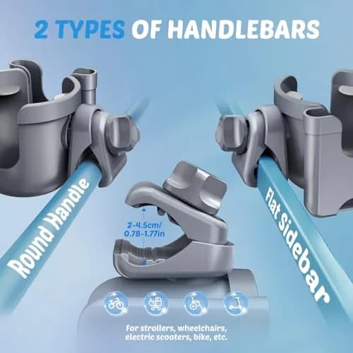 Guiseapue Universal Stroller Cup Holder with Phone Mount | Fits 0.55-1.7 Inch Rods thumbnail 5