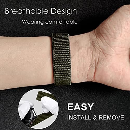 Abanen 22mm Woven Nylon Watch Band for Garmin Fenix 8/epix Pro/Fenix 7/6/5 47mm, Instinct 3 45mm | Quick Dry Sport Wristband Strap thumbnail 7