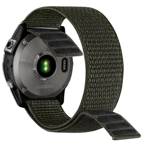 Abanen 22mm Woven Nylon Watch Band for Garmin Fenix 8/epix Pro/Fenix 7/6/5 47mm, Instinct 3 45mm | Quick Dry Sport Wristband Strap thumbnail 2