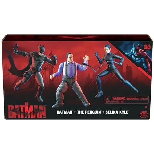 DC Comics Batman 3-Pack with Exclusive 4' Batman, Selina Kyle, The Penguin Action Figures, 3 Accessories | 4-inch Figures for Batman Fans thumbnail 2
