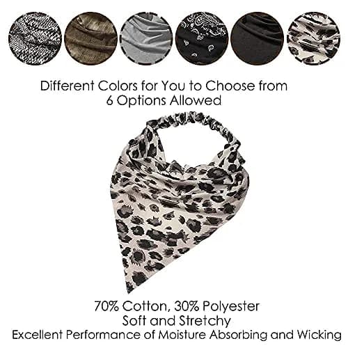 Vercret Chiffon Hair Scarf Headband 6-Pack | Boho Floral Print Elastic Bandana Headbands for Women & Girls thumbnail 6