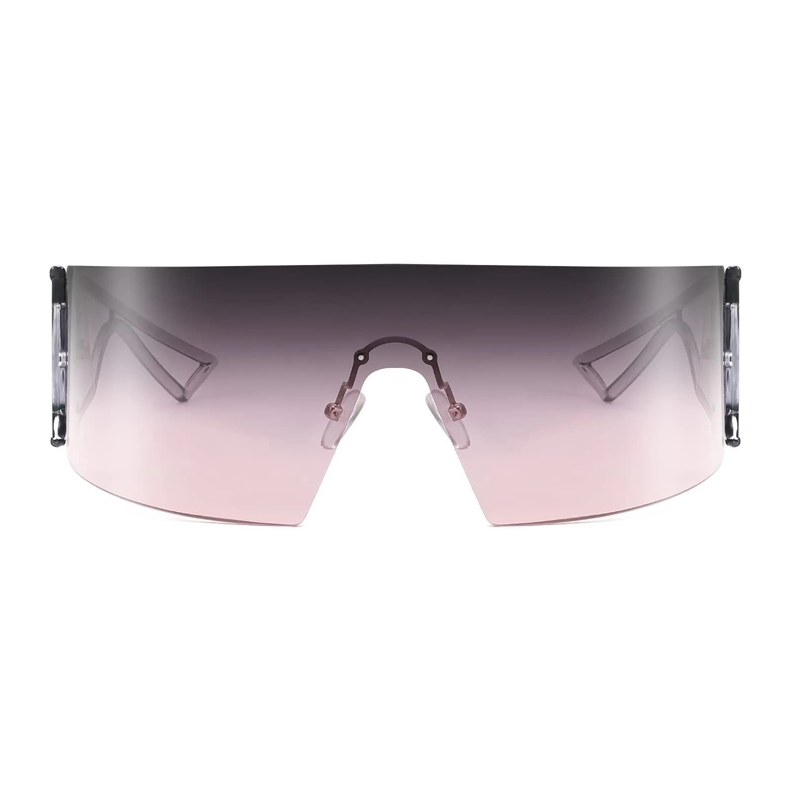 FEISEDY Oversized Flat Top Wrap Sunglasses One Piece Goggles Purple Lens | 70mm (2.76") Lens Width - main product image