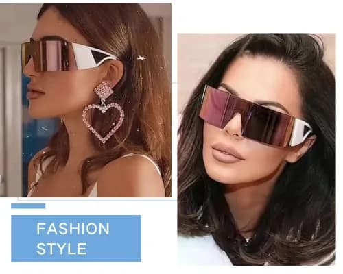 FEISEDY Cyclops Visor Sunglasses | Oversized Flat Top Punk Style thumbnail 4
