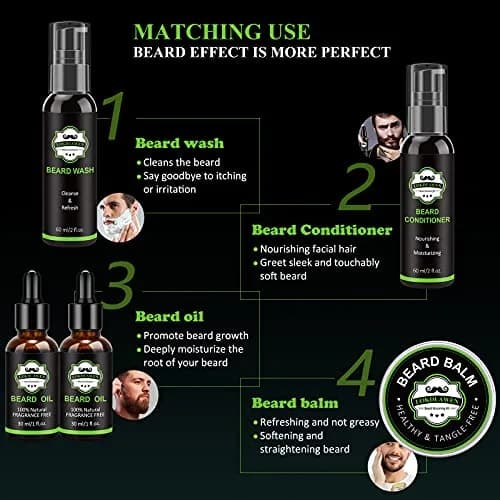 LOKDLAWEN Beard Kit for Men 9 Piece Set | Beard Care & Grooming Essentials thumbnail 6