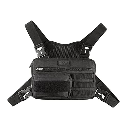 Fitdom Running Chest Pack for Men | Water-Resistant, 4-Strap Stability, Phone & Gadget Organizer thumbnail 1