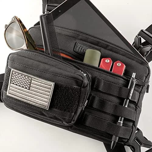 Fitdom Running Chest Pack for Men | Water-Resistant, 4-Strap Stability, Phone & Gadget Organizer thumbnail 4