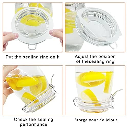 FCENDS White Silicone Jar Sealing Rings for Wide Mouth Mason Jars | Airtight & Leakproof Replacement Gaskets (12-Pack) thumbnail 4