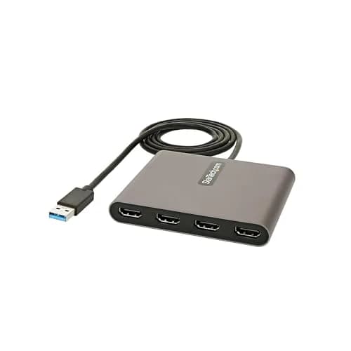 StarTech.com USB 3.0 to Quad HDMI Adapter 4K@60Hz 4-Port | Windows Compatible thumbnail 1