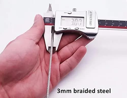 GOMRQING 3.3ft (100cm) 3mm Braided Steel Security Cable Lock (2 Pack) | Cut-Resistant & Weatherproof thumbnail 7