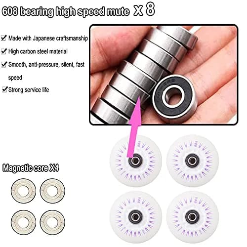 FYANER Light up Inline Skate Wheels 80mm | Luminescent, Hard 90A for Indoor & Outdoor Use thumbnail 4