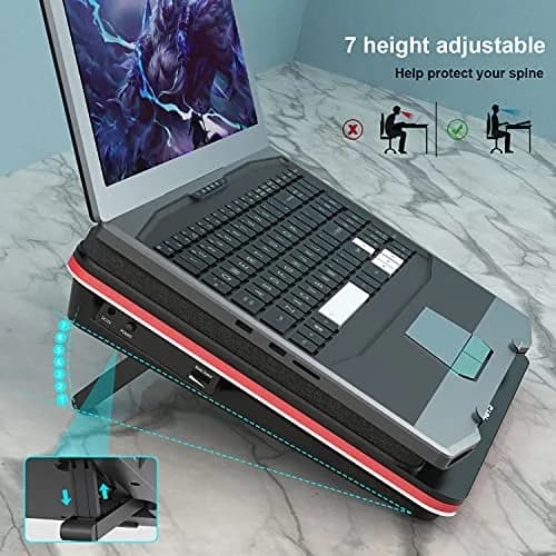 IETS GT500 Powerful Turbo-Fan Laptop Cooling Pad with Seal Foam & Dust Filter | 4200 RPM Variable Speed, 1.13 kg thumbnail 5
