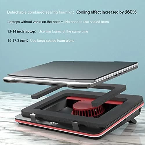 IETS GT500 Powerful Turbo-Fan Laptop Cooling Pad with Seal Foam & Dust Filter | 4200 RPM Variable Speed, 1.13 kg thumbnail 3