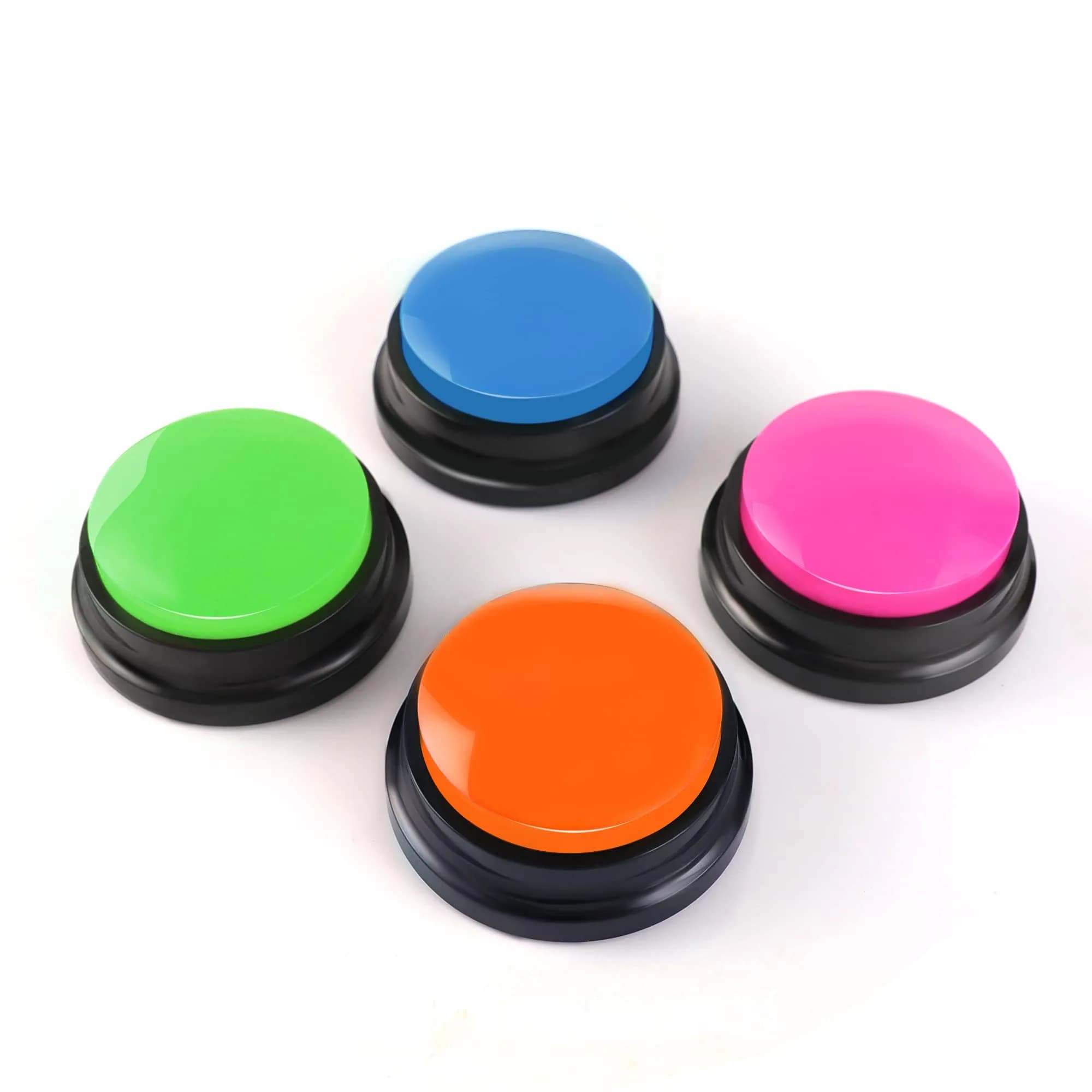 OFVENS Voice Recording Button 4 Packs (Rose Red+Dark Blue+Green+Orange) | Recordable Sound Button for Pet Training & Fun Gifts - main product image