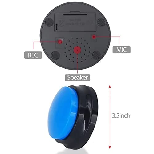 OFVENS Voice Recording Button 4 Packs (Rose Red+Dark Blue+Green+Orange) | Recordable Sound Button for Pet Training & Fun Gifts thumbnail 5