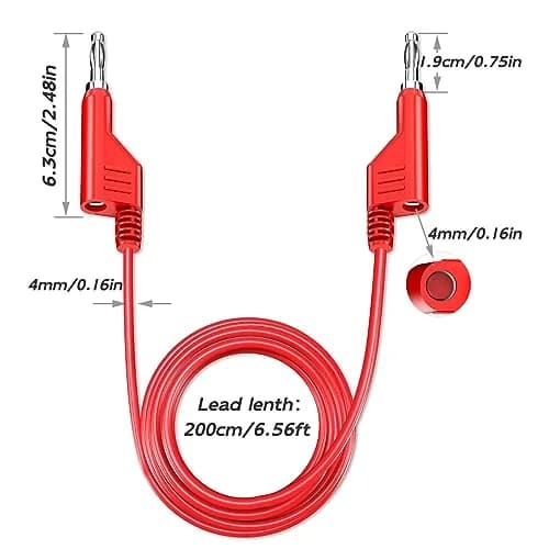 Goupchn Stackable Banana Plug Test Leads 2m (6.56ft) | 1000V 15A 5-Color Set thumbnail 2