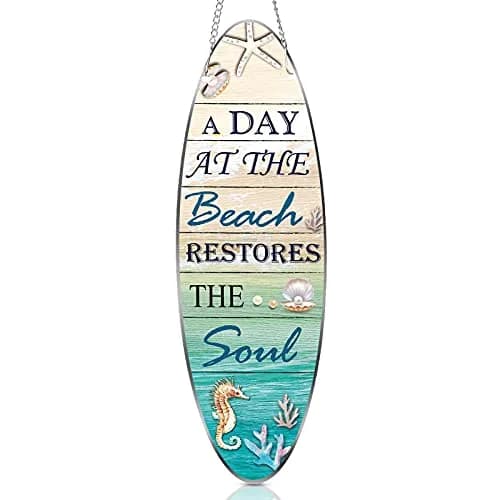 Hotop Metal Beach Sign 10 x 32 cm (4 x 12.6 inches) | Coastal Beach Wall Decor for Bathroom thumbnail 1