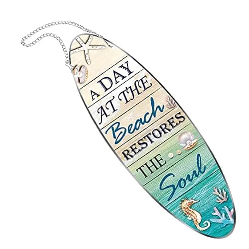 Hotop Metal Beach Sign 10 x 32 cm (4 x 12.6 inches) | Coastal Beach Wall Decor for Bathroom thumbnail 7