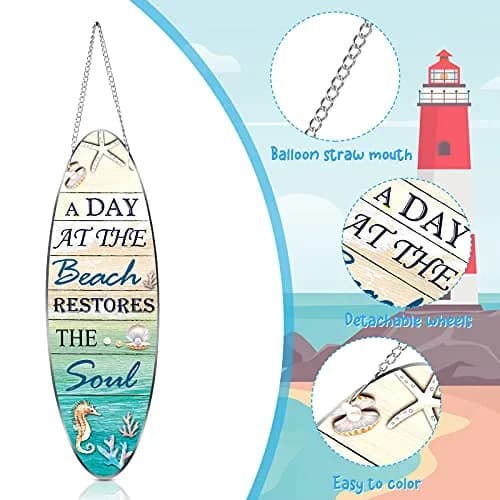 Hotop Metal Beach Sign 10 x 32 cm (4 x 12.6 inches) | Coastal Beach Wall Decor for Bathroom thumbnail 3