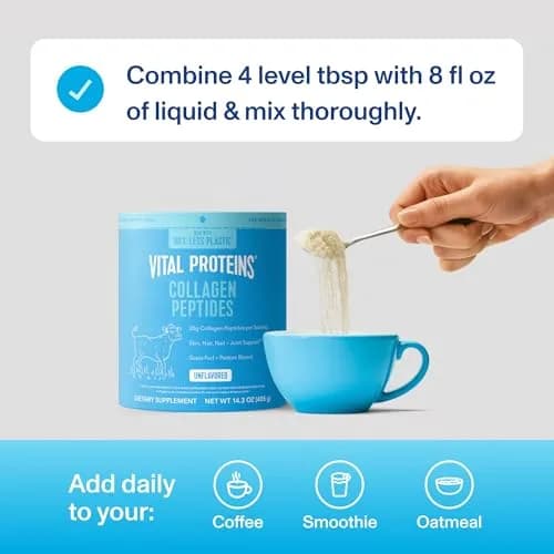 Vital Proteins Collagen Peptides Powder Unflavored 14.3oz (405g) | Supports Hair, Skin, Nails, Bones & Joints thumbnail 8
