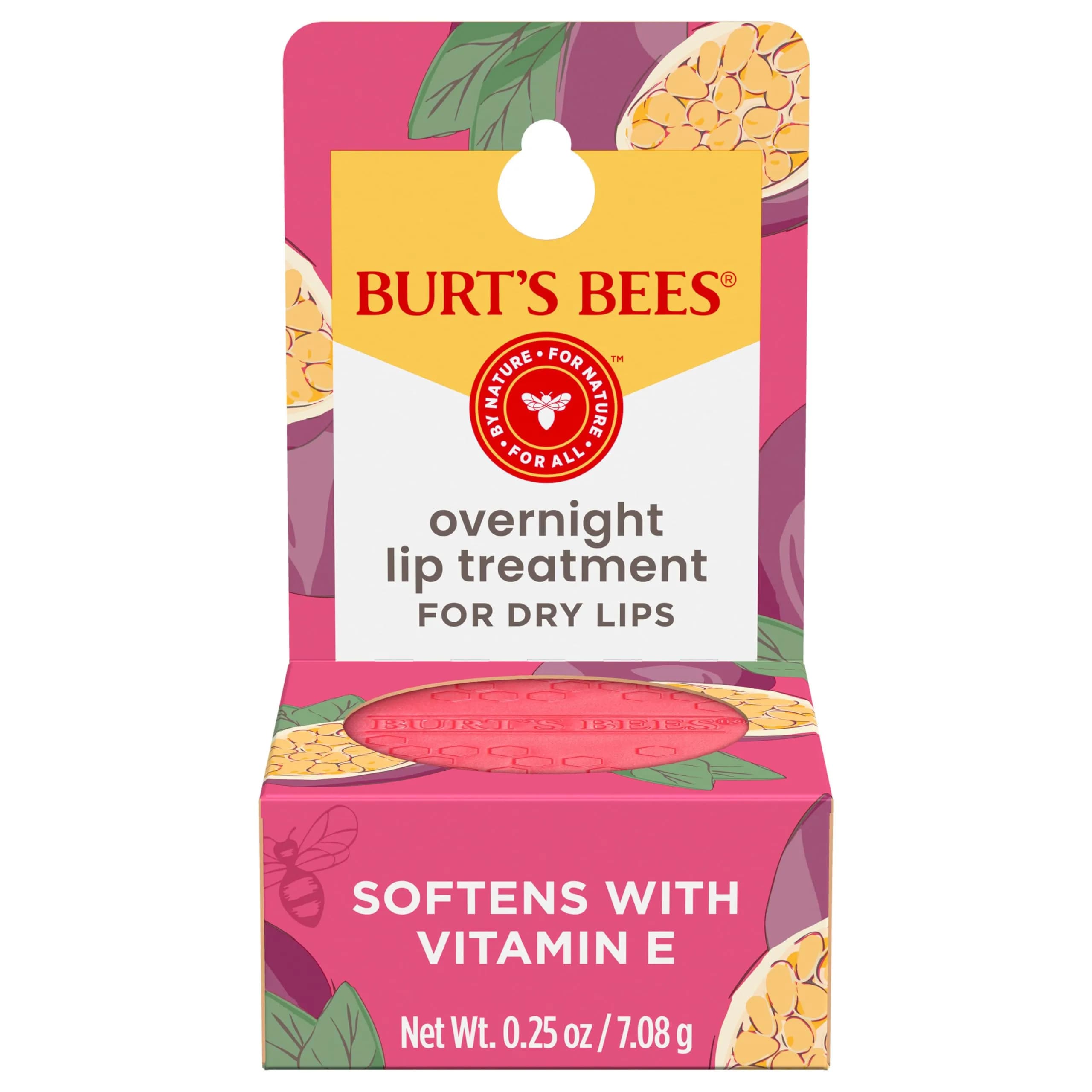 Burt's Bees Overnight Lip Sleeping Mask Gift Set | 3 x 7.4ml (0.25 oz.) | Intensive Moisture for Healthier Lips — Passionfruit / 0.25 Ounce