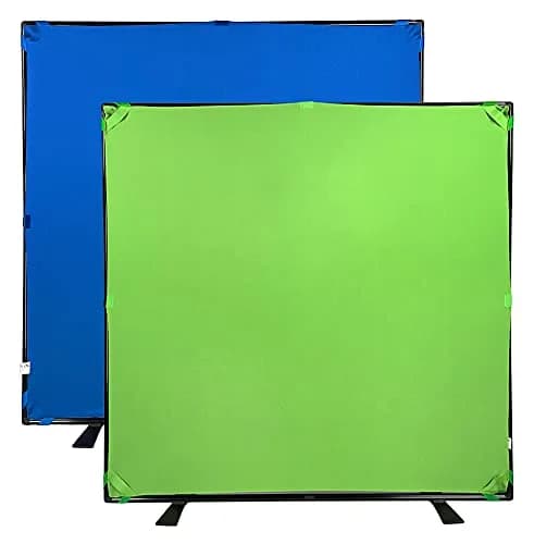 Fotodiox Complete Portable Background Kit 5x5ft | Wrinkle-Free Blue/Green Backdrop with Rigid Frame thumbnail 1