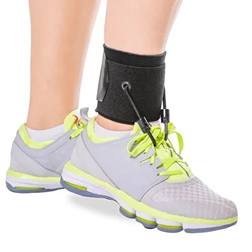 BraceAbility AFO Foot Drop Brace - Adjustable Soft Ankle Foot Orthosis for Men & Women, Walking with Shoes, Toe Lifter Support, Dorsiflexion Assist, Fits Left/Right (S/M) thumbnail 1