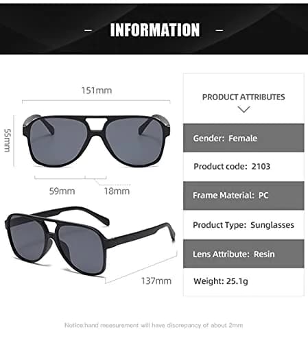 IKUVNA Vintage Aviator Sunglasses for Women Men 70s Glasses Retro Oversized Yellow Lens Shades | UV400 Protection thumbnail 4