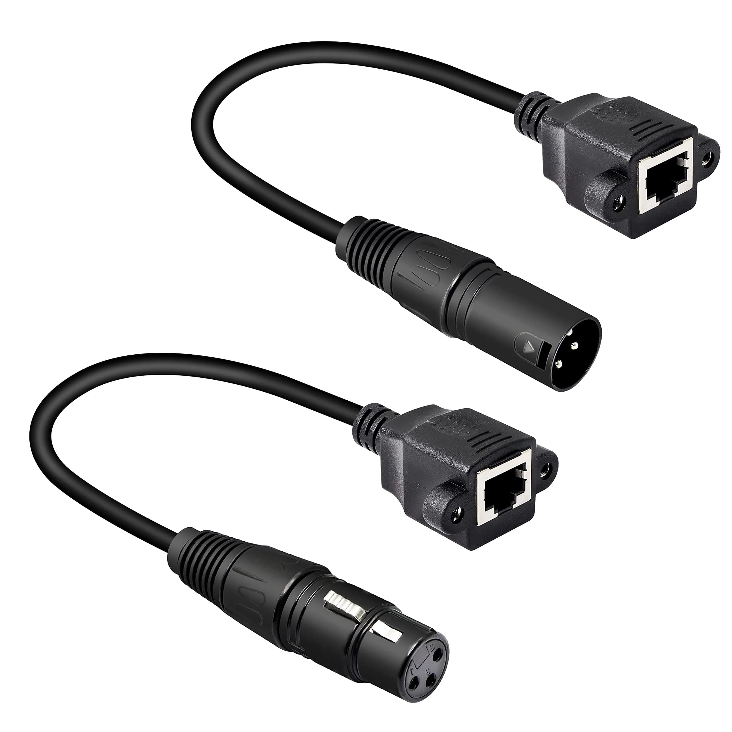 GELRHONR XLR 3pin to RJ45 Adapter Cable 13in | DMX512 Signal Extension for Stage & Studio - main product image