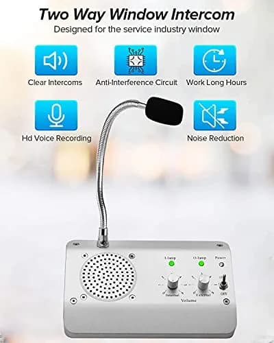 WWMFS Window Microphone Intercom Speaker, Dual Way System | Clear Voice, Anti-Interference thumbnail 2