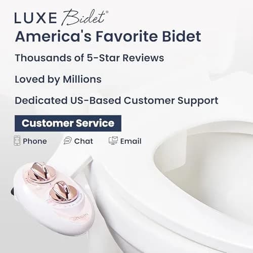 LUXE Bidet NEO 120 Bidet Attachment Rose Gold | Single Nozzle Self-Cleaning Mechanical Bidet for Toilet Seats 18 cm (7 in) thumbnail 7
