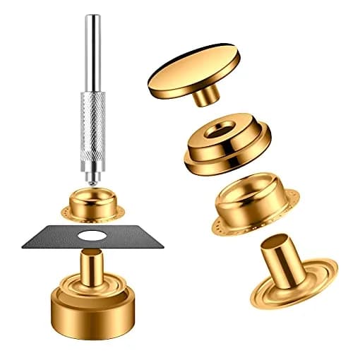 Moocci Gold Snap Fastener Kit with Tools, 15mm (0.59 Inch) Stainless Steel Snaps - 50 Sets | Heavy Duty for Leather & Fabric thumbnail 4