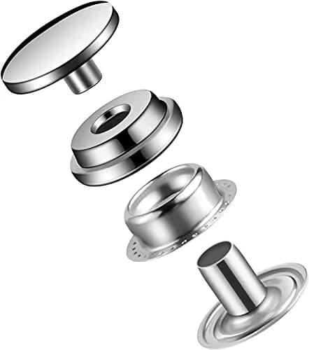 Moocci Snap Fastener Kit, 50 Sets, Marine Grade Stainless Steel, Silver | Durable, Easy to Install, Suitable for Fabric & Leather thumbnail 4