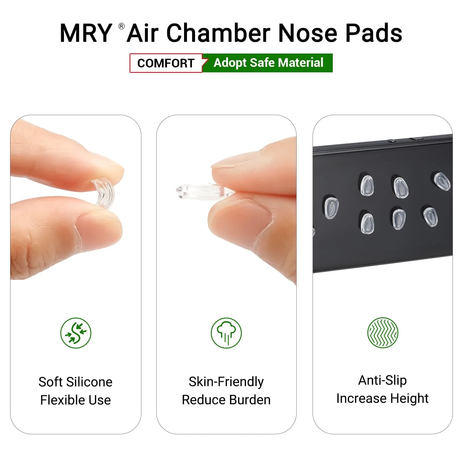Mryok Replacement Nosepieces for Oakley Wingfold EVR EVS | Rubber Nose Pads (One Size) thumbnail 4