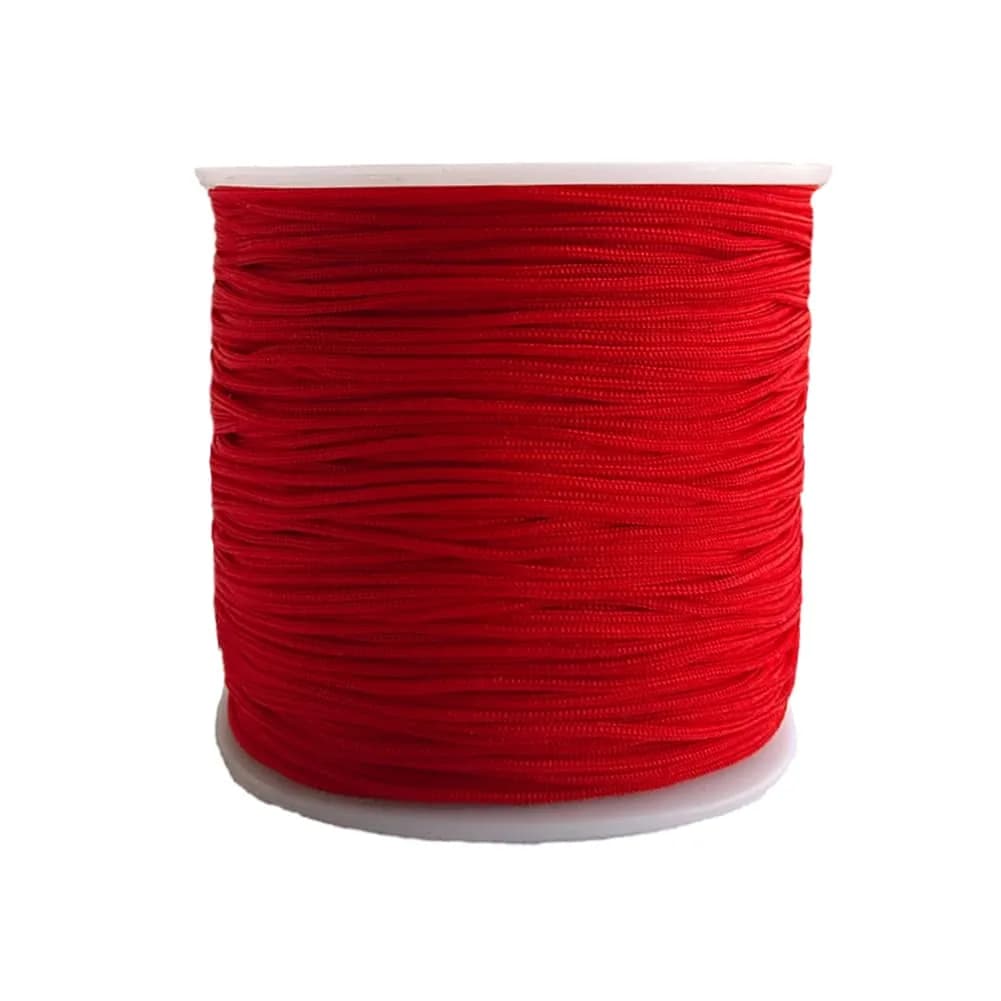 Xiezyu Multicolored Nylon Cord Beading Braided Thread String 124m (136 Yards) | Chinese Knotting & Jewelry Making — Red / 1.0mm
