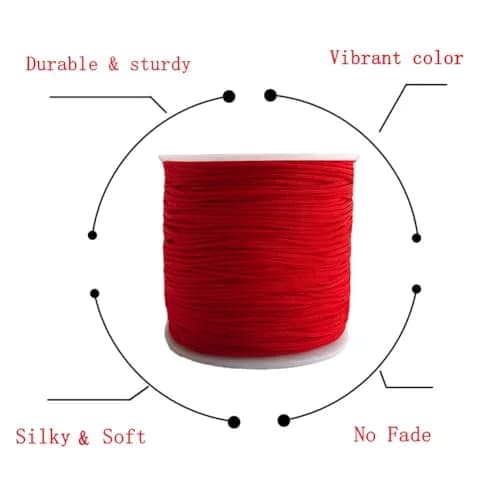 Xiezyu 1.0 mm Nylon Cord Beading Thread for Jewelry Making | 136 Yards, Red thumbnail 4
