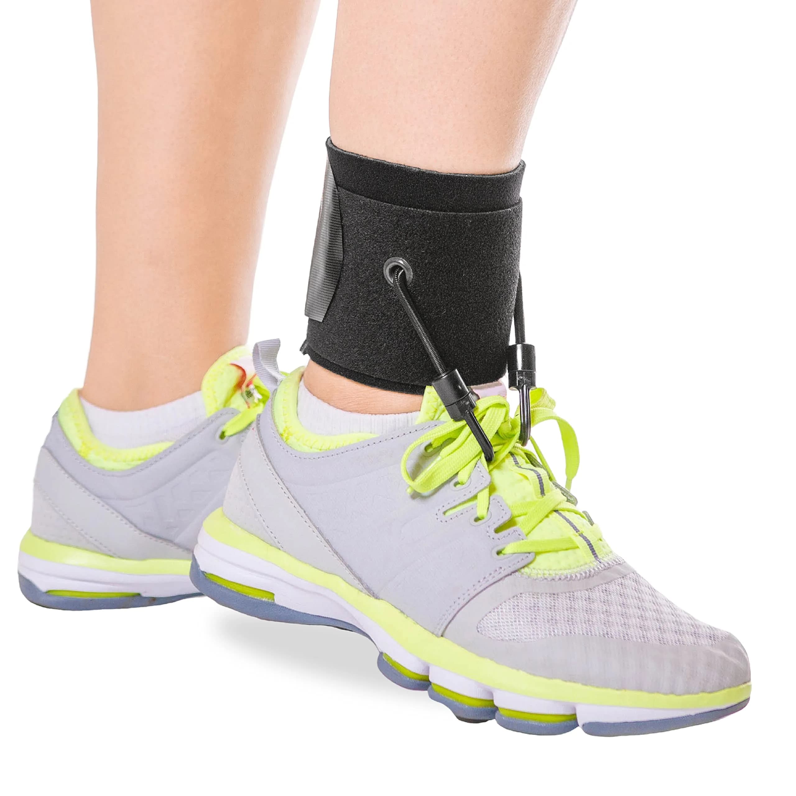 BraceAbility AFO Foot Drop Brace - Adjustable Soft Ankle Foot Orthosis for Men & Women, Walking with Shoes, Toe Lifter Support, Dorsiflexion Assist, Fits Left/Right (S/M) — Black