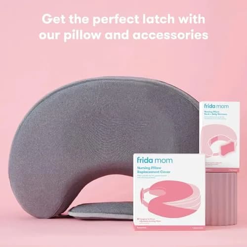 Frida Mom L-Shape Nursing Pillow Cover, Standard Size, Gray | Soft Fabric Replacement for Feeding Support thumbnail 5