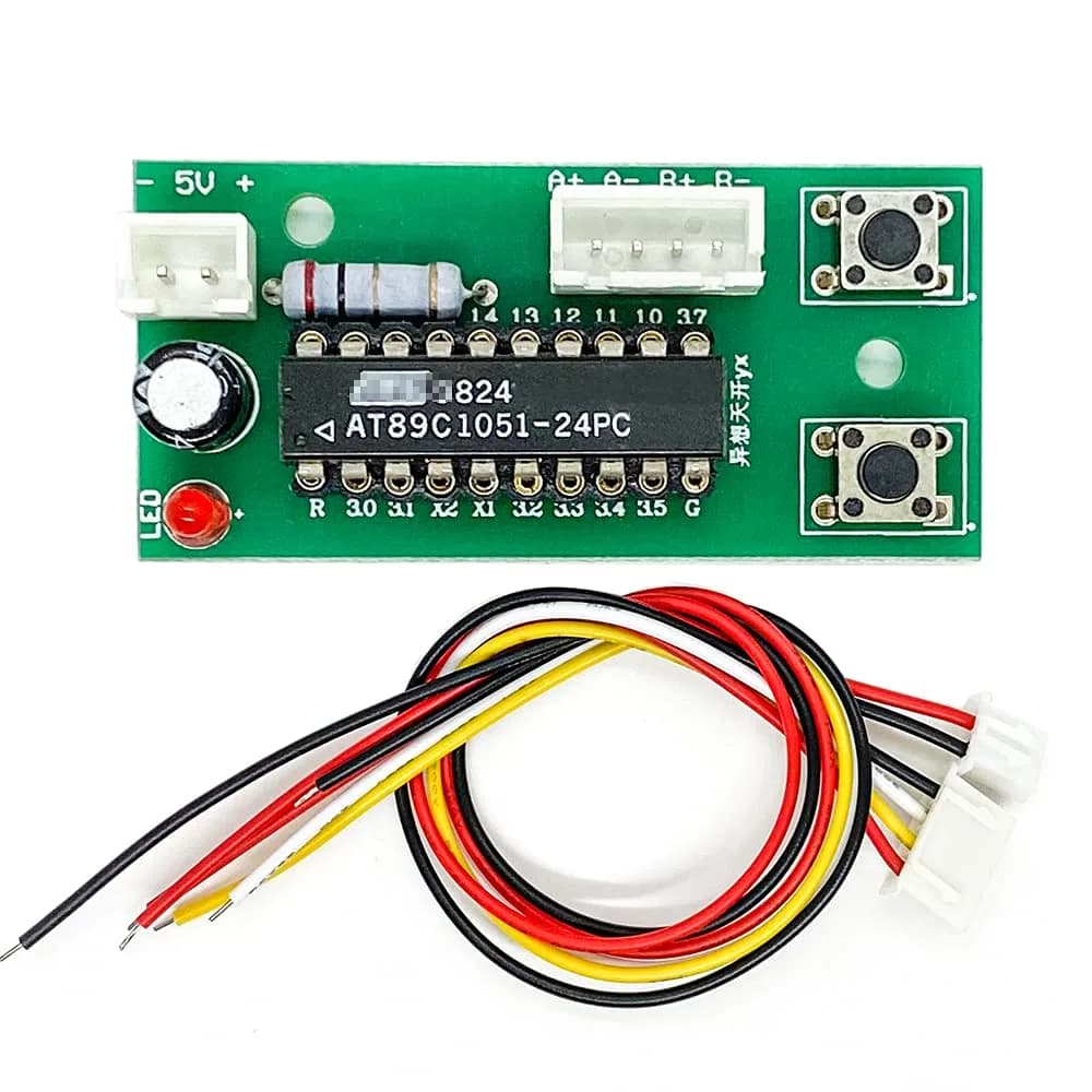 QINIZX DC 4V-6V 5V 2-Phase 4-Wire Stepper Motor Driver Controller Board | Adjustable Speed with Remote — Green