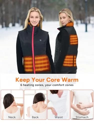 DR. PREPARE Women's Heated Vest X-Large | 6 Heating Zones, 3 Levels, Lightweight Polyester thumbnail 5