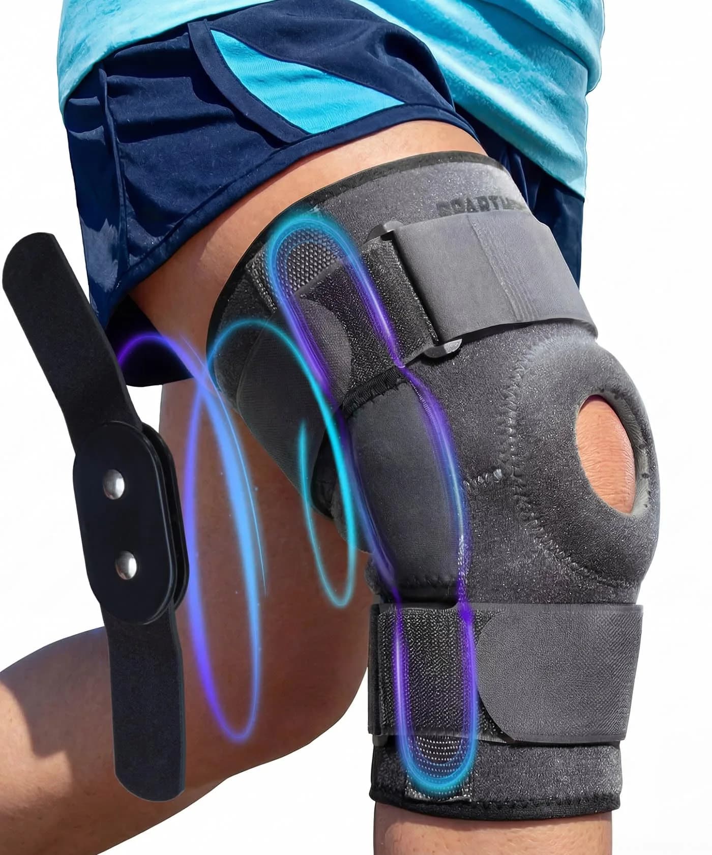 Sparthos Hinged Knee Brace for Men & Women - Large | ACL MCL Tear Support with Aluminum Hinges — Gray/Black / Medium
