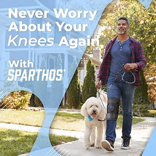Sparthos Hinged Knee Brace Medium Gray/Black | Doctor Recommended, Adjustable Fit thumbnail 8