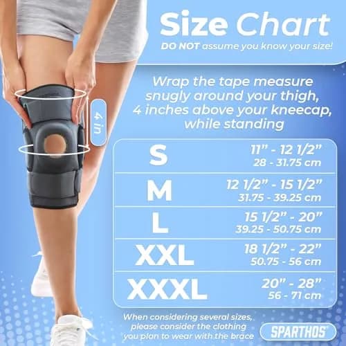 Sparthos Hinged Knee Brace for Men & Women - XX-Large | Doctor Recommended thumbnail 5