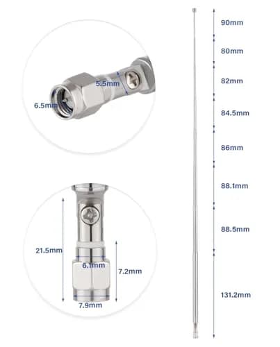 POBADY 8-Section Telescopic Antenna 73cm (28.75in) SMA Male Connector | AM/FM Radio Receiver Replacement Aerial thumbnail 7